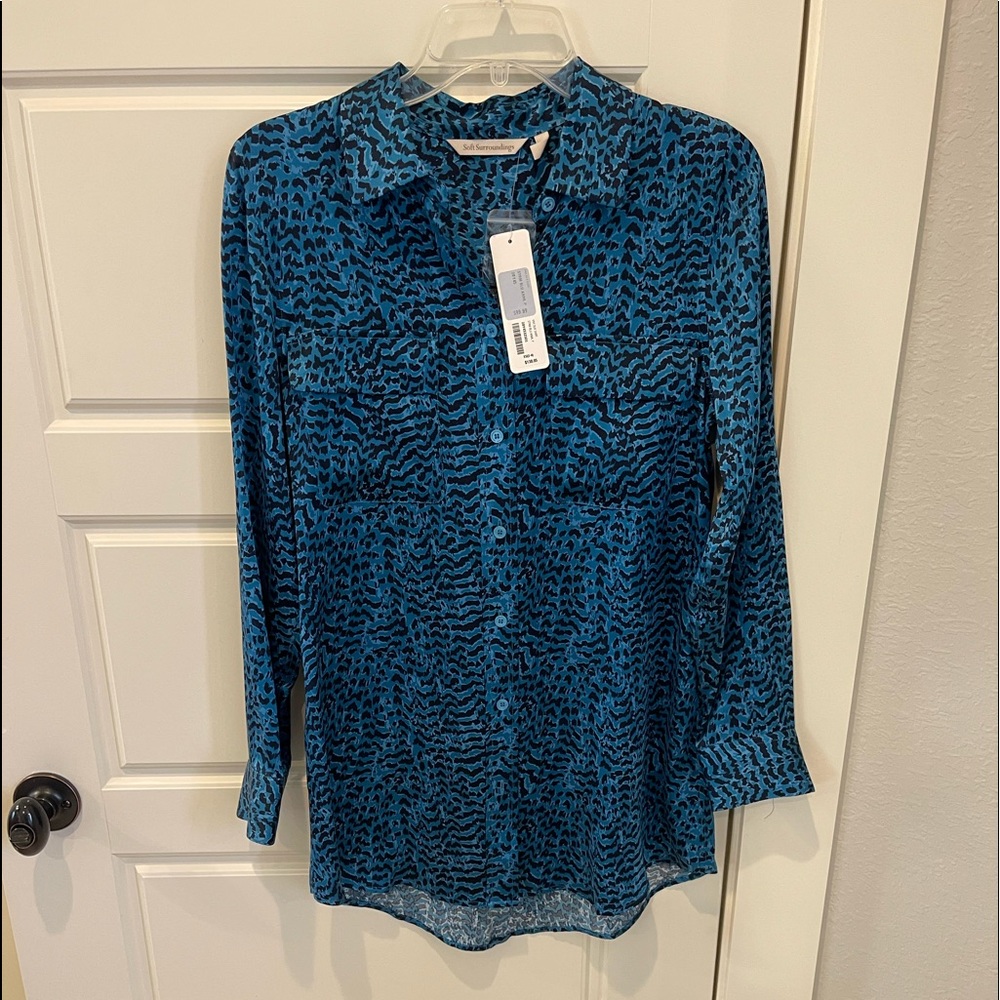 Soft Surroundings Silk Button Down